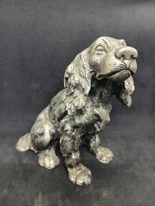 Vintage Gucci Pewter Cocker Spanial Dog Sculpture 1970's - Picture 1 of 7