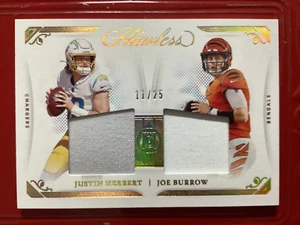 2021 Panini Flawless Justin Herbert - Joe Burrow Dual Patch /25 !!! #DD3 - Picture 1 of 2