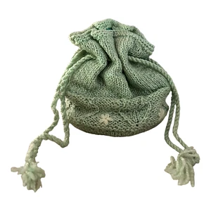 Vintage Mint Green with Small White Flowers Draw String Handbag Excellent (B305) - Picture 1 of 5