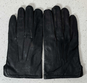 Vintage Fownes XL Black Leather Mens  Lined Driving Gloves WPL 9522 - Excellent