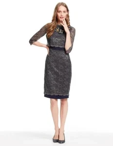 BODEN LADIES Luxurious Lace Dress PEWTER WH712 SIZE UK 6R BRAND NEW D23 - Picture 1 of 1