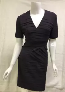 NWT $995 Burberry London Women's Black Amethyst Short Sleeve Shift Dress, Size 6 - Picture 1 of 13