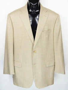 Astor & Black Custom Made for Takeo Spikes Tan Houndstooth Size 44L Sport Coat  - Picture 1 of 5