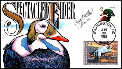Scott RW59 $15.00 1992 Duck Stamp Bernard Goldberg Hand Painted FDC 27 Of 82 - Image 1 of 2