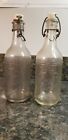 Lot of 2 Vintage Citrate of Magnesia Bottles with Porcelain Toppers