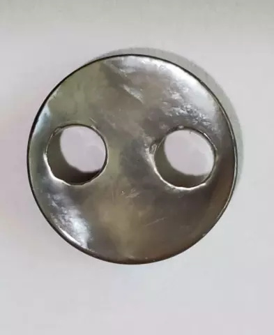 PENNY SMOKE GREY MOTHER OF PEARL 2 HOLE ANTIQUE BUTTONS  36L - 7/8" - 22mm (B46) Cover