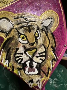 LSU Tigers Magenta & Gold Men’s Neck Tie. Hand Painted - Picture 1 of 9