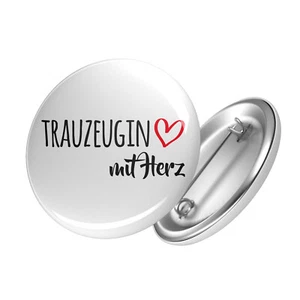 Button Trauzeugin mit Herz Ansteckbutton Geschenkidee Souvenir Präsent Wichtelge - Bild 1 von 9
