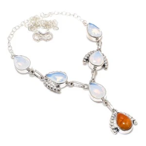 Mookaite, Opal Gemstone 925 Sterling Silver Jewelry Necklace 18" M795 - Picture 1 of 6