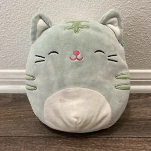 Squishmallow Chase the Green Tabby Cat 8” Plush Kellytoy Green Stuffed Animal - Picture 1 of 11