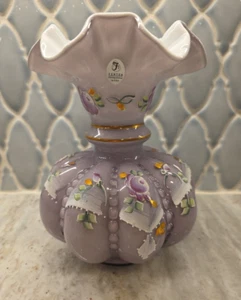 Fenton Purple Charleton Collection Vase signiert Thomas & Scott Fenton Melone 2002 - Bild 1 von 24
