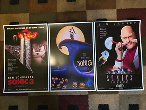Sonic the Hedgehog 3 11" x 16.5" Collector's Movie Posters ( Set of 3 ) - Picture 1 of 8