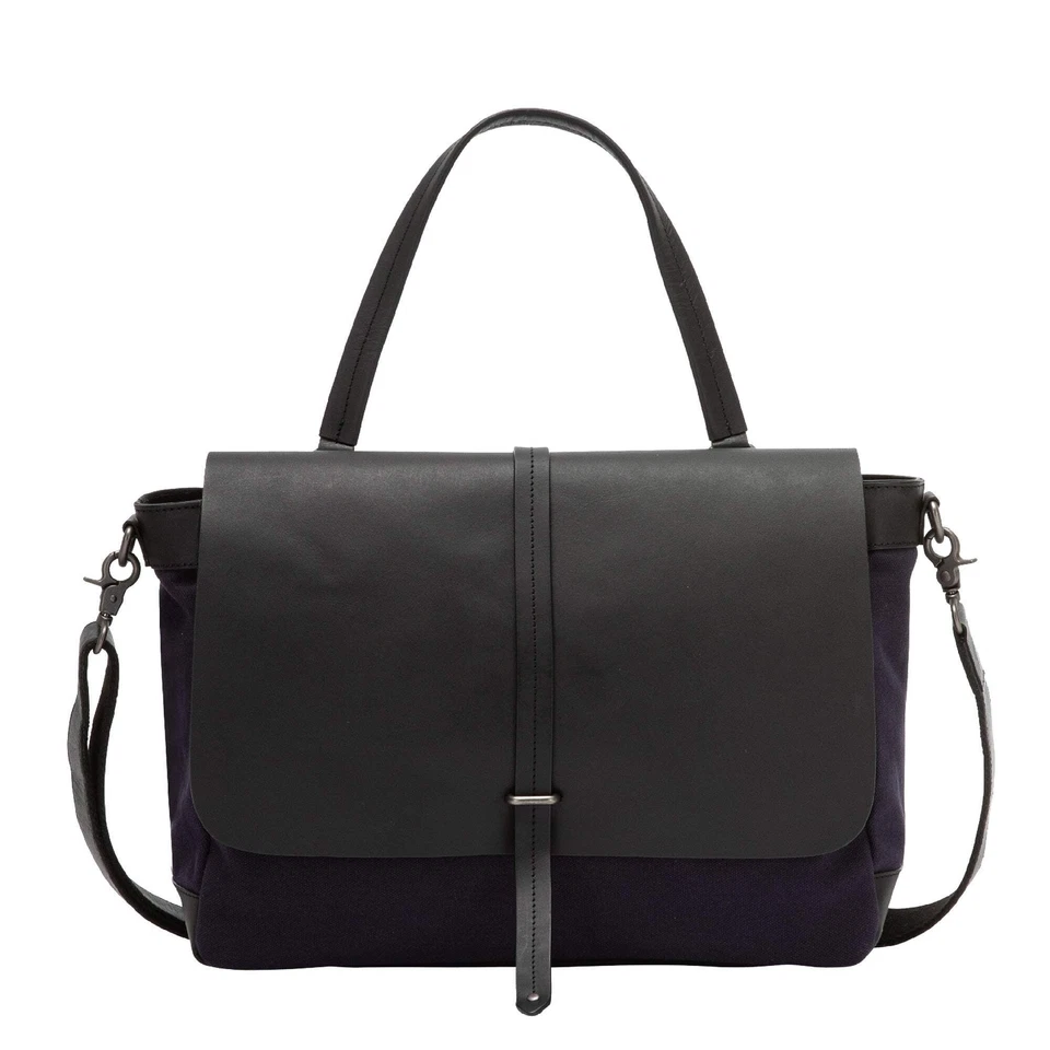 DUDU Borsa Donna Grande a Spalla in Pelle e Tessuto Canvas Bicolore da Postino c Foto 1 de 1