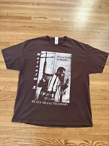 Camicia vintage Malcolm Xxl con qualsiasi mezzo necessario attivista per i diritti umani AAA - Foto 1 di 15