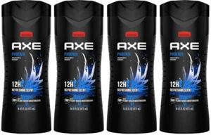 AXE Body Wash 12h Refreshing Scent Phoenix Crushed Mint & Rosemary 16 oz 4 Packs - Picture 1 of 2