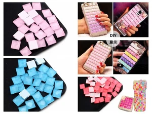 100 Jelly Color Flatback Square Glass Tile Rhinestone Cabochon Gems 10X10mm - Picture 1 of 19
