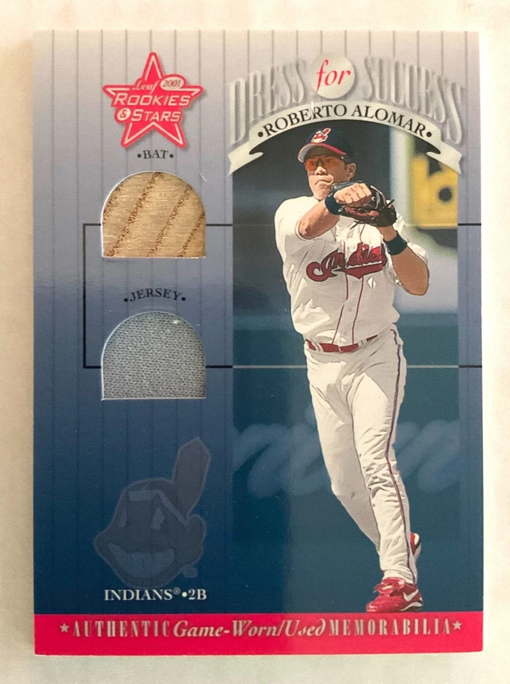 ROBERTO ALOMAR Dual Relic - 2001 Leaf Rookies & Stars - Dress For Success - Image 1 of 2