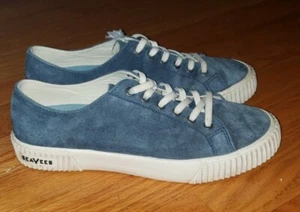 SeaVees Blue Suede Leather Darby Sneakers Womans Size 7.5 - Picture 1 of 8
