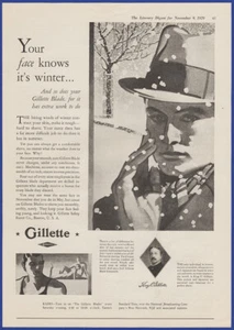 Vintage 1929 GILLETTE Safety Razor Blades Shaving Ephemera 20's Print Ad - Picture 1 of 1