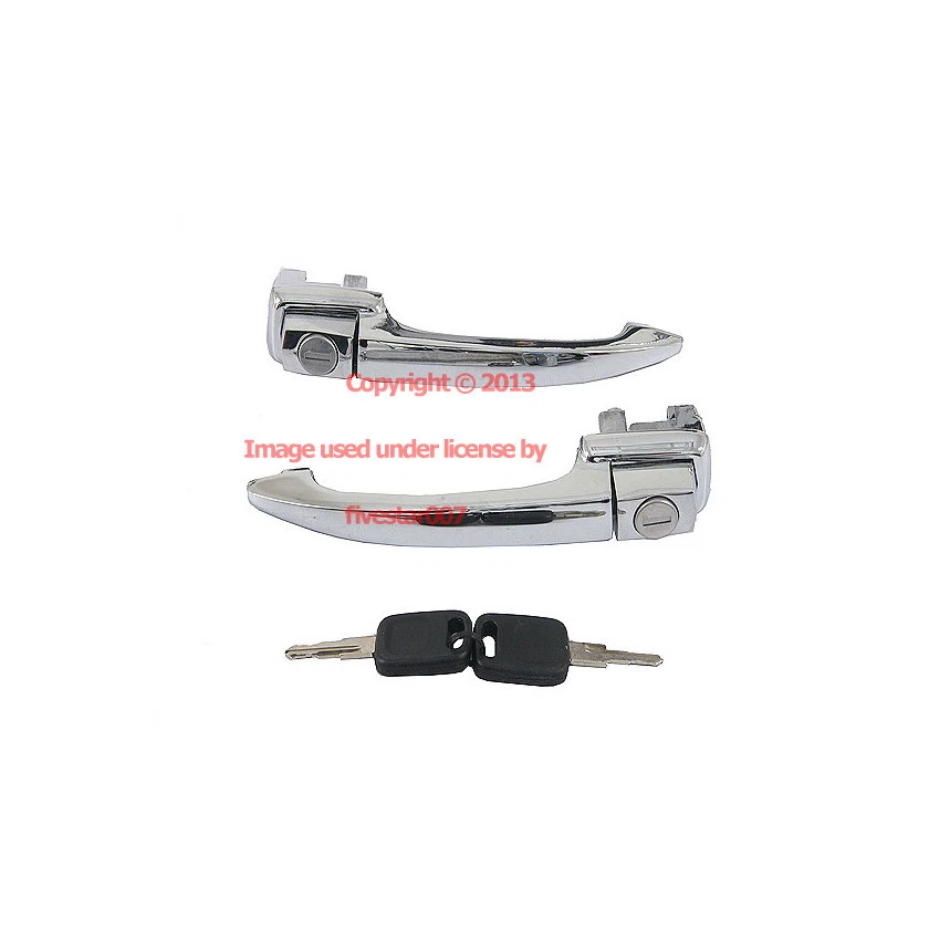 Juego de 2 manijas de puerta cromadas exteriores izquierda derecha nuevas con llaves para VW 1960-63 Beetle Foto 1 de 1