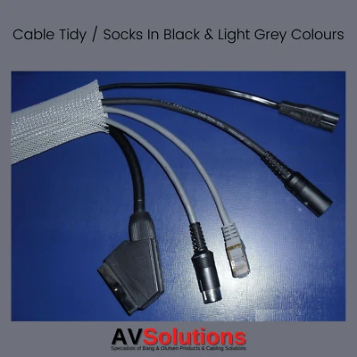 Bang & Olufsen B&O Cable Tidy Sock Black or Light Grey Large SHQ 1 M - NR S2 - image 1 of 4