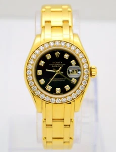 2000 Rolex Pearlmaster Masterpiece (Ref: 80298) 18K Yellow Gold Diamond Watch - Picture 1 of 17