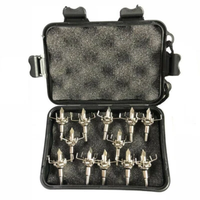 12pcs Judo Broadheads 100 Grain Arrowheads Archery Points Small game with Box - Image 1 of 4