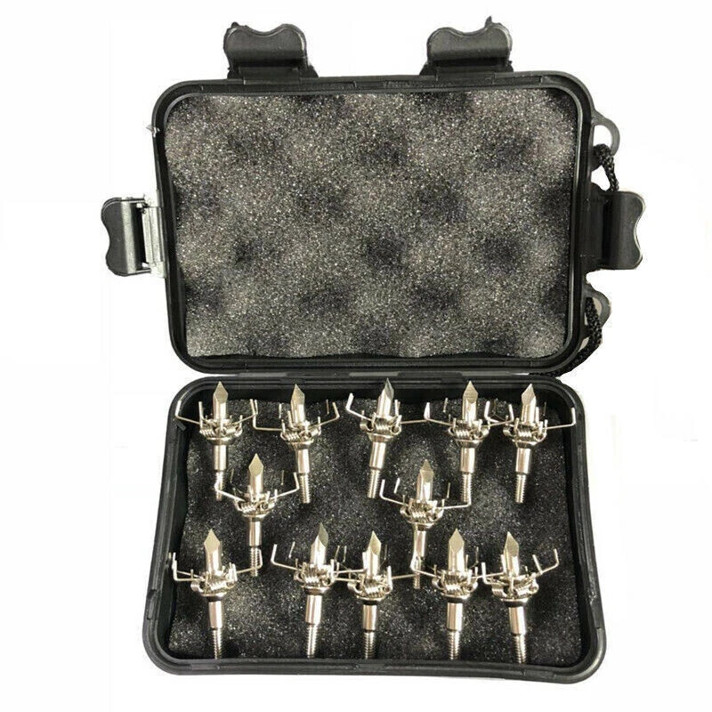 12pcs Judo Broadheads 100 Grain Arrowheads Archery Points Small game with Box - Imagen 1 de 4