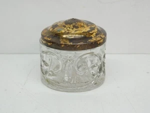 Nice Vintage Crystal Glass Ablution Cup with Brass Lid #289 - Picture 1 of 4