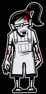 Bloody Zombie Headphone Girl Walking Dead Family Vinyl Decal Sticker - Picture 1 of 1
