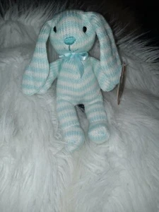 Animal de peluche Bunny Rabbit NEW / Blue Stripe FAO negro - Imagen 1 de 6