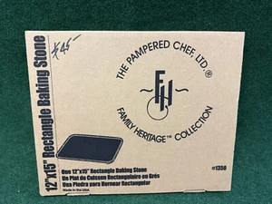 Pampered Chef 12 x 15 Stoneware Rectangular Baking Stone #1350 Pizza Cookie NIB - Picture 1 of 2