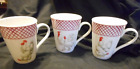 Basic Porcelain Home Essentials Set 3 Coffee Tea Mugs Chicken Rooster Farm Desig