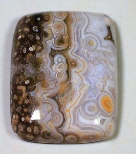 39 CT 6X21X27 mm NATURAL ORBICULAR OCEAN JASPER FANCY CABOCHON GEMSTONE CQ-409 - Picture 1 of 5