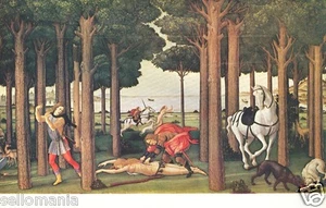 POSTAL BOTTICELLI HISTORIA NASTAGIO II MUSEO PRADO PAINTING POSTCARD ART TP10402 - Foto 1 di 1