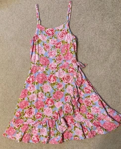 Art Class Girls Size L 10 / 12 Pink Floral Spaghetti Strap Boho Style Sundress - Picture 1 of 3