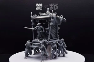 Dragon Army King on Palanquin [Ver. B] Davale Games 3D Printed With HQ Resin - Picture 1 of 11