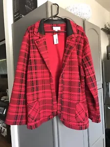 Womens Erin London Plaid Quilted Jacket 3X - Picture 1 of 6