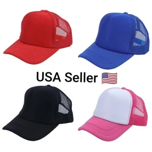 1PC Unisex Cap Casual Plain Mesh Baseball Trucker Cap Adjustable Snapback Hats - Picture 1 of 9