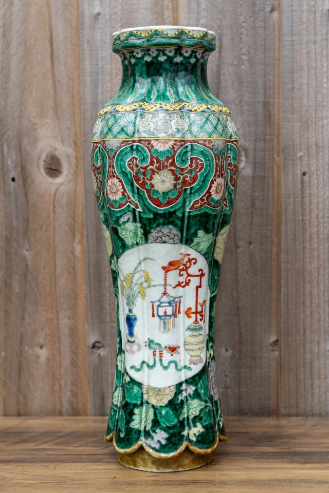 Chinese Famille Verte Wucai Vase 18/19th Century 39cm Tall - Image 1 of 4
