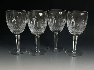 Set Of 4 Waterford Crystal Ireland Colleen Tall Stem Water Goblet Glasses 7” - Picture 1 of 13