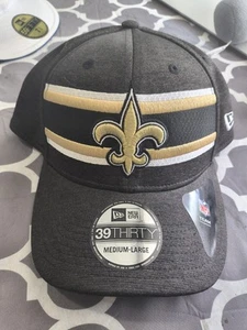 New Era 39THIRTY New Orleans Saints Stretch Hat Medium/Large Pre-Owned with tag - Picture 1 of 3