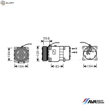 COMPRESSOR AIR CONDITIONING RTAK402 FOR RENAULT TRUCKS MASCOTT/Van  VAUXHALL - Image 1 of 4