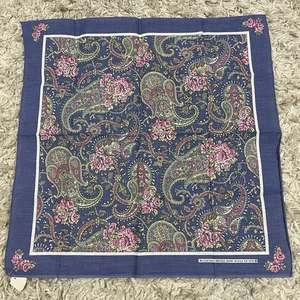 Bandana vintage Wamcraft RN 14193 azul descolorido cachemir coqueta cottagecore 21x21 - Imagen 1 de 24