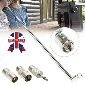 Teleskop DAB UKW Radio Antenne mit 3 Adapter HiFi AV Receiver Mini System UK - Bild 1 von 9