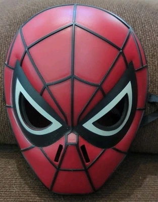 Máscara Marvel Spiderman acessório fantasia Halloween tamanho infantil meninos plástico rígido - Imagem 1 de 3