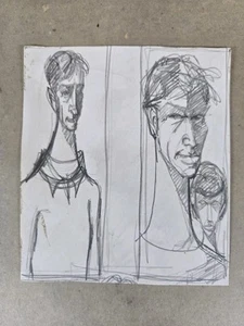 RARE Margaret Keane MDH Sketch of Walter Keane - Picture 1 of 7
