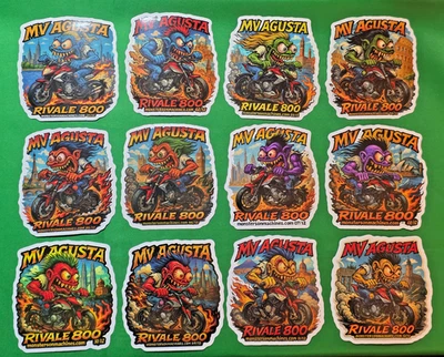 MV Agusta Rivale 800 Monsters Around the World 9x9 厘米贴纸套装 12 件全部 12 件 — 第 1/4 张图片