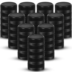 QuZCarious 50 Stück schwarze Kunststoff Kronkorken 38 mm für leere Saftflaschen, Ta... - Bild 1 von 6