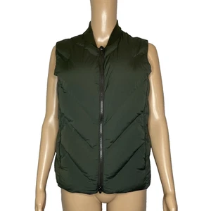 Women's Small Athleta Inlet Dark Green Down Filled Puffer Vest - Picture 1 of 5